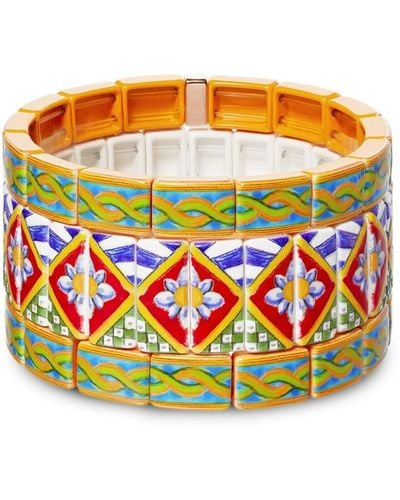 Roxanne Assoulin The Terrazo Armbänder mit geometrischem Print (Set aus drei) - Orange