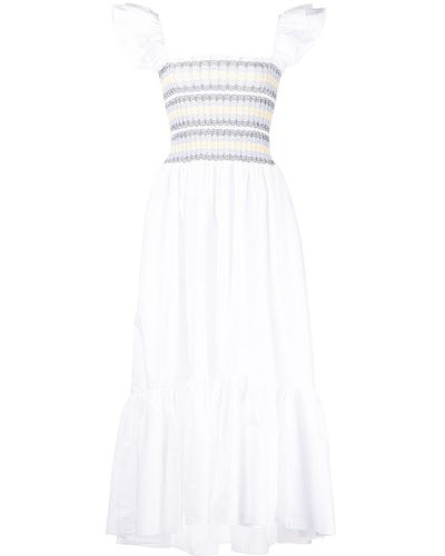 Cara Cara Ruby スモックディテール ドレス - ホワイト