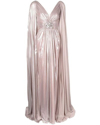 Jenny Packham Celia Cape-sleeved Gown - Pink