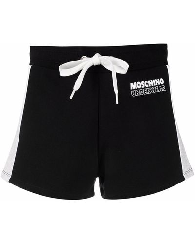Moschino バイカラー ロゴ ショートパンツ - ブラック