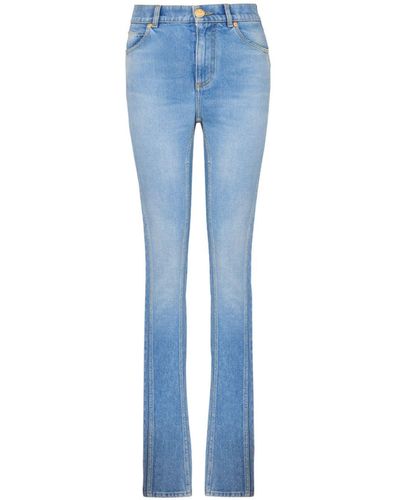 Balmain High-rise Slim-cut Jeans - Blue