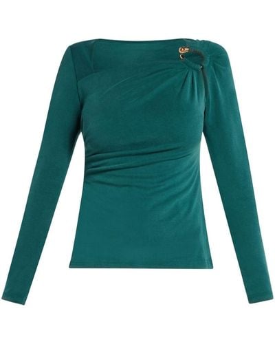 Acler Ring-hardware Jersey Top - Green