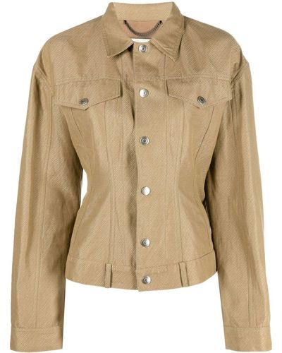 Stella McCartney Fitted-waist Button-up Jacket - Natural