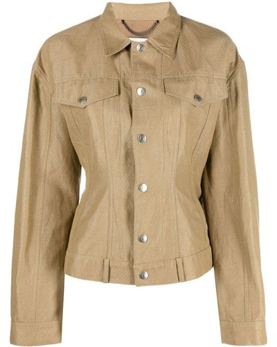 Stella McCartney Schmale Jacke mit Knöpfen - Natur