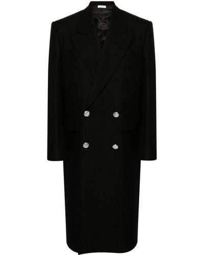 Alexander McQueen Wool Double-breasted Coat - Black