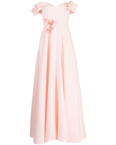 Marchesa Duchess Abendkleid mit Satin-Finish - Pink