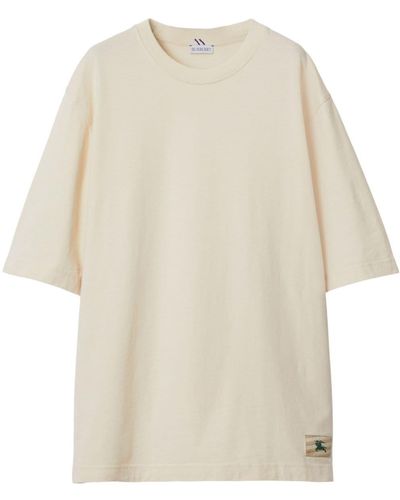 Burberry T-shirt In Cotone - Natural