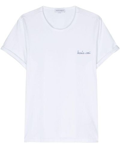 Maison Labiche Camiseta con bordado Poitou Basta Cosi - Blanco