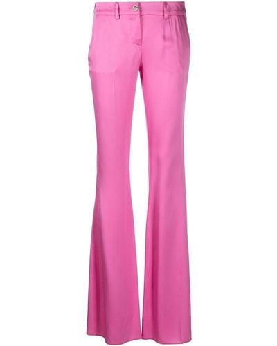 Philipp Plein Pantalon évasé en satin - Rose