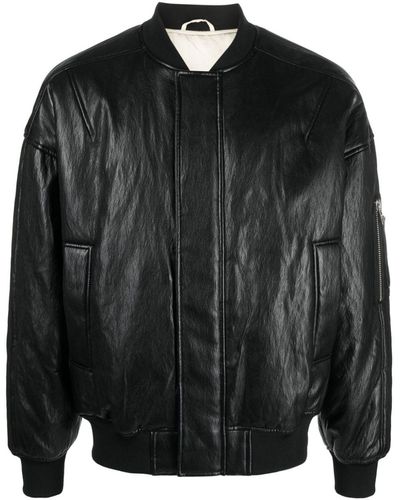Patrizia Pepe Coated oversized bomber jacket - Negro