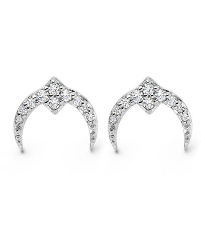 Astley Clarke Silver Luna Light Stud Earrings - Metallic