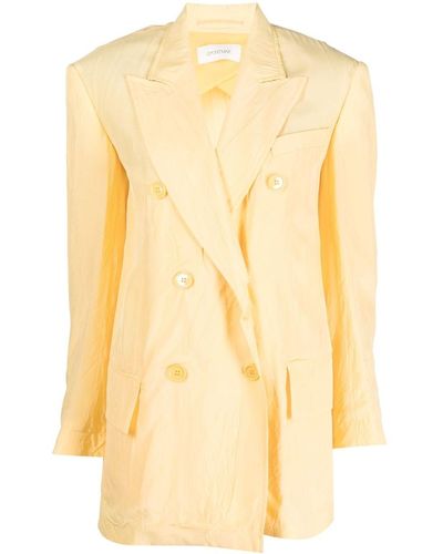 Sportmax Fitted Double-breasted Button Blazer - Yellow