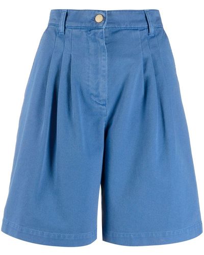 Alberta Ferretti Wide Leg Denim Shorts - Blue