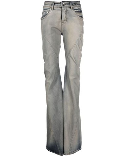 Rick Owens Straight Bias Jeans With Medium Rise - Gray