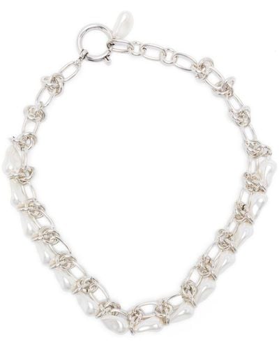 Isabel Marant Faux-pearl Charm Necklace - White