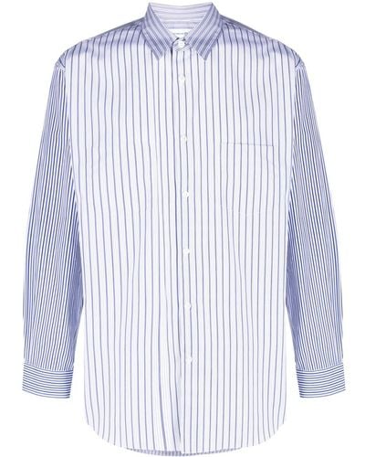 Comme des Garçons Striped Long-sleeve Cotton Shirt - Blue