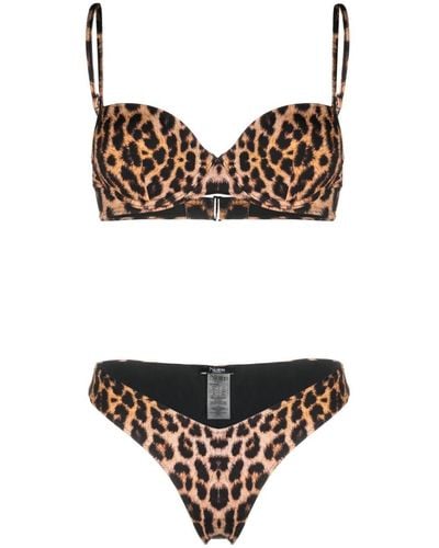 Noire Swimwear Leopard-print Bikini Set - Brown
