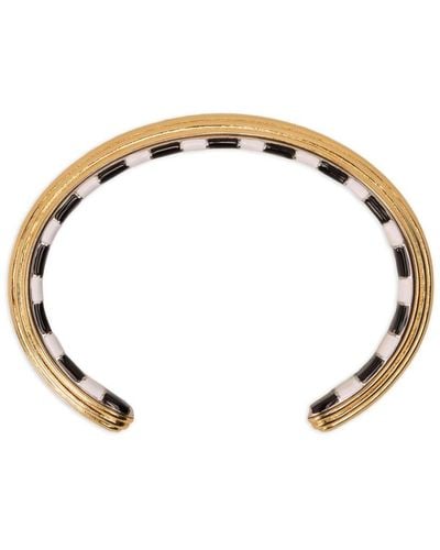 Ami Paris Enamel-detail Cuff Bracelet - Metallic