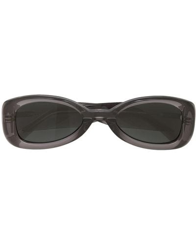 Linda Farrow Sonnenbrille mit ovalem Gestell - Grau