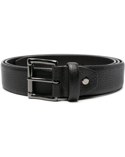 Pal Zileri Engraved-buckle Leather Belt - Black