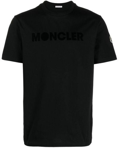 Moncler Katoenen T-shirt Met Logo - Zwart