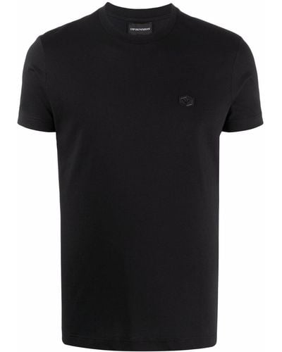 Emporio Armani ロゴパッチ Tシャツ - ブラック