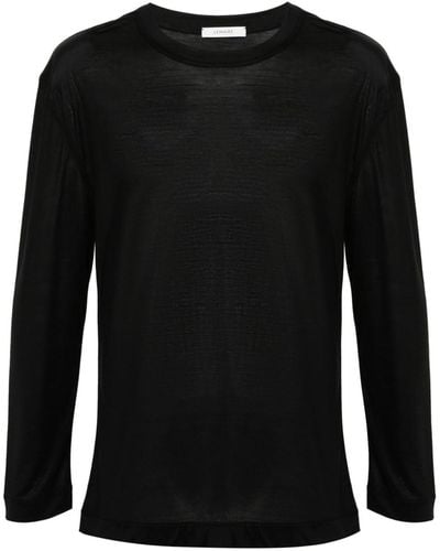 Lemaire Longsleeved Silk Jersey Top - Black