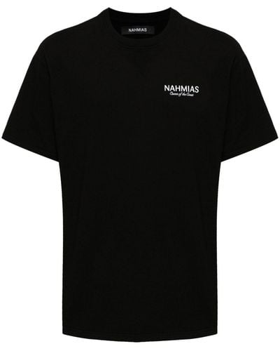 NAHMIAS Logo-embroidered Cotton T-shirt - Black