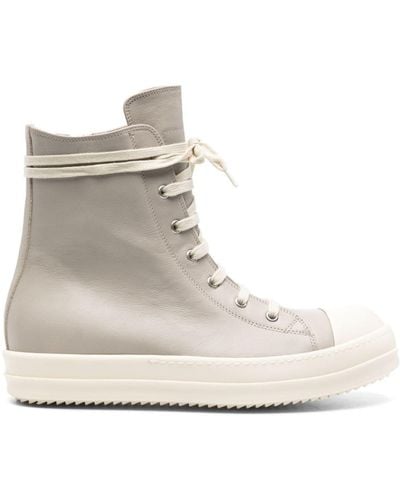 Rick Owens High-top Leather Sneakers - Natural