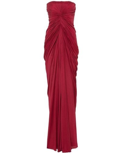 Rick Owens Ruched Maxi Dress - Red