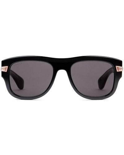 Gucci Gafas de sol con placa del logo - Negro