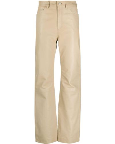Remain High-waisted Leather Pants - Natural