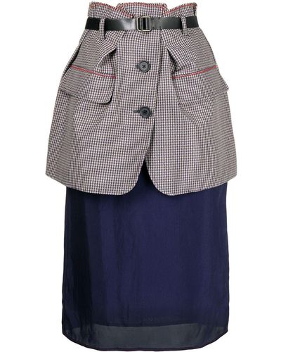 Kolor レイヤード スカート - ブルー
