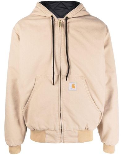 Carhartt Active Logo-patch Hooded Jacket - Natural