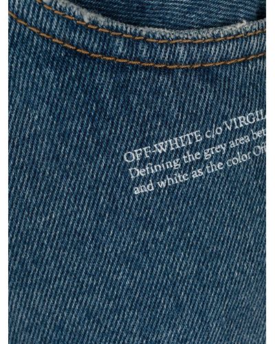 Off-White c/o Virgil Abloh Jeans svasati con stampa - Blu