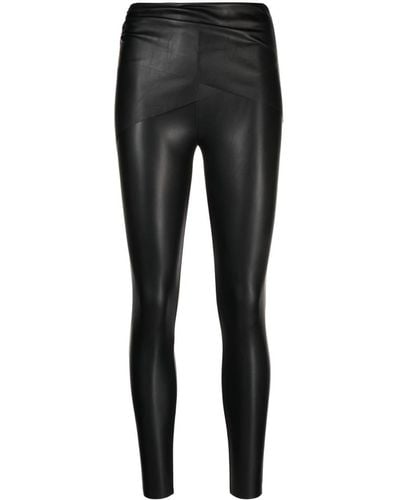 Wolford High-waisted Polished-finish Trousers - Black