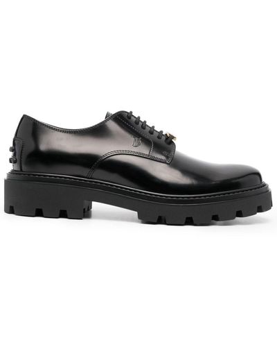 Tod's Lace-ups In Black Brushed Leather