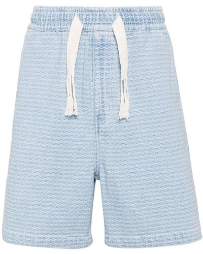 FIVE CM Patterned-jacquard Cotton Shorts - Blue