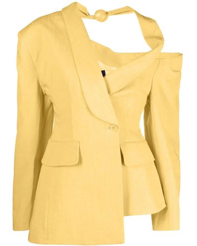 Jacquemus Blazer asimmetrico Baska - Giallo