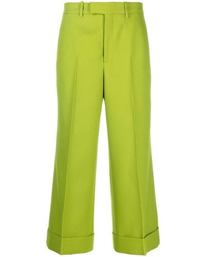 Gucci Tailored Cropped Trousers - Green