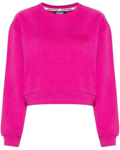 Missoni Logo-embroidered Cotton Sweatshirt - Pink