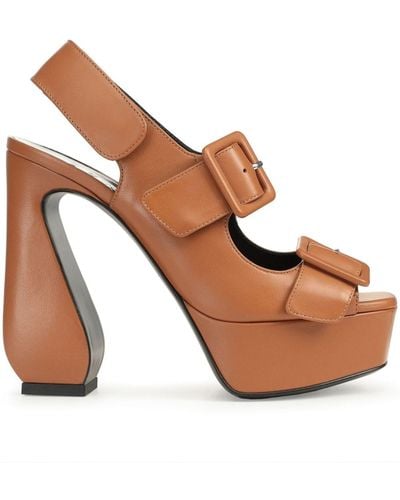 Sergio Rossi Si Rossi 90mm Leather Sandals - Brown