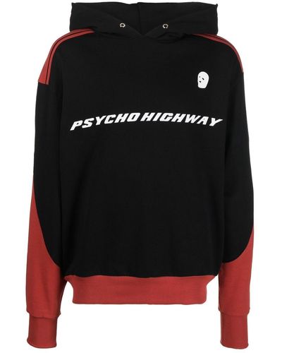 Youths in Balaclava Psycho Highway Two-tone Hoodie - Black