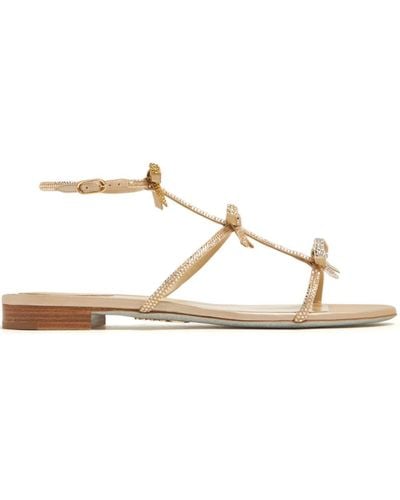 Rene Caovilla Caterina Crystal-embellished Sandals - Natural
