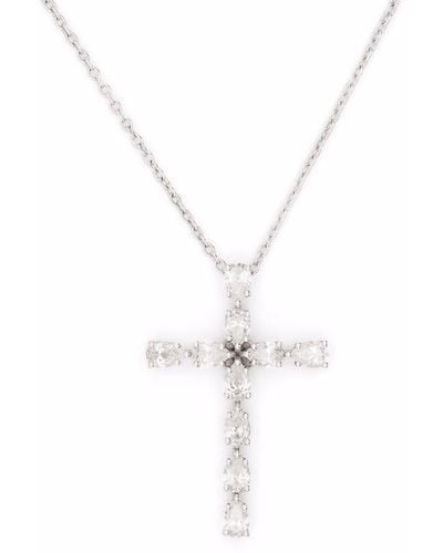 Monan 18kt White Gold Diamond Necklace - Metallic