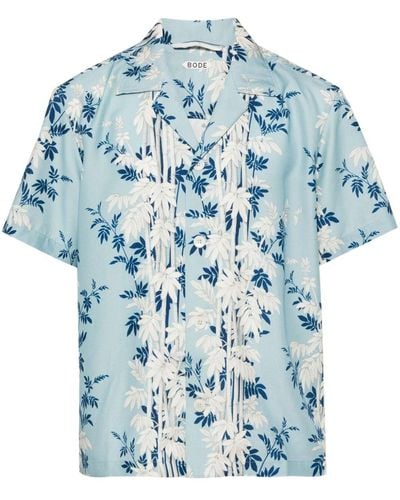 Bode All-over Printed Lyocell Shirt - Blue