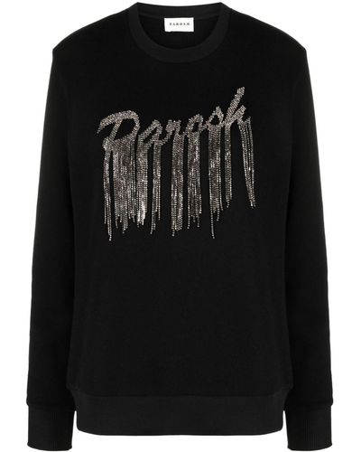 P.A.R.O.S.H. Logo-embellished Cotton Sweatshirt - Black