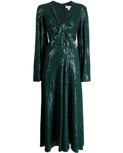 Michael Kors Cutout Sequined Chiffon Midi Dress - Green