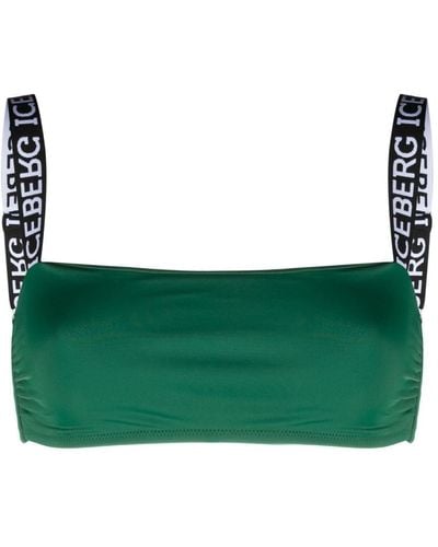 Iceberg Logo-tape Bikini Top - Green