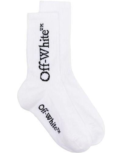 Off-White c/o Virgil Abloh Logo-jacquard Cotton-blend Socks - White